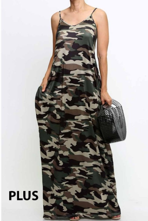 Camouflage Maxi Dress plus size ...